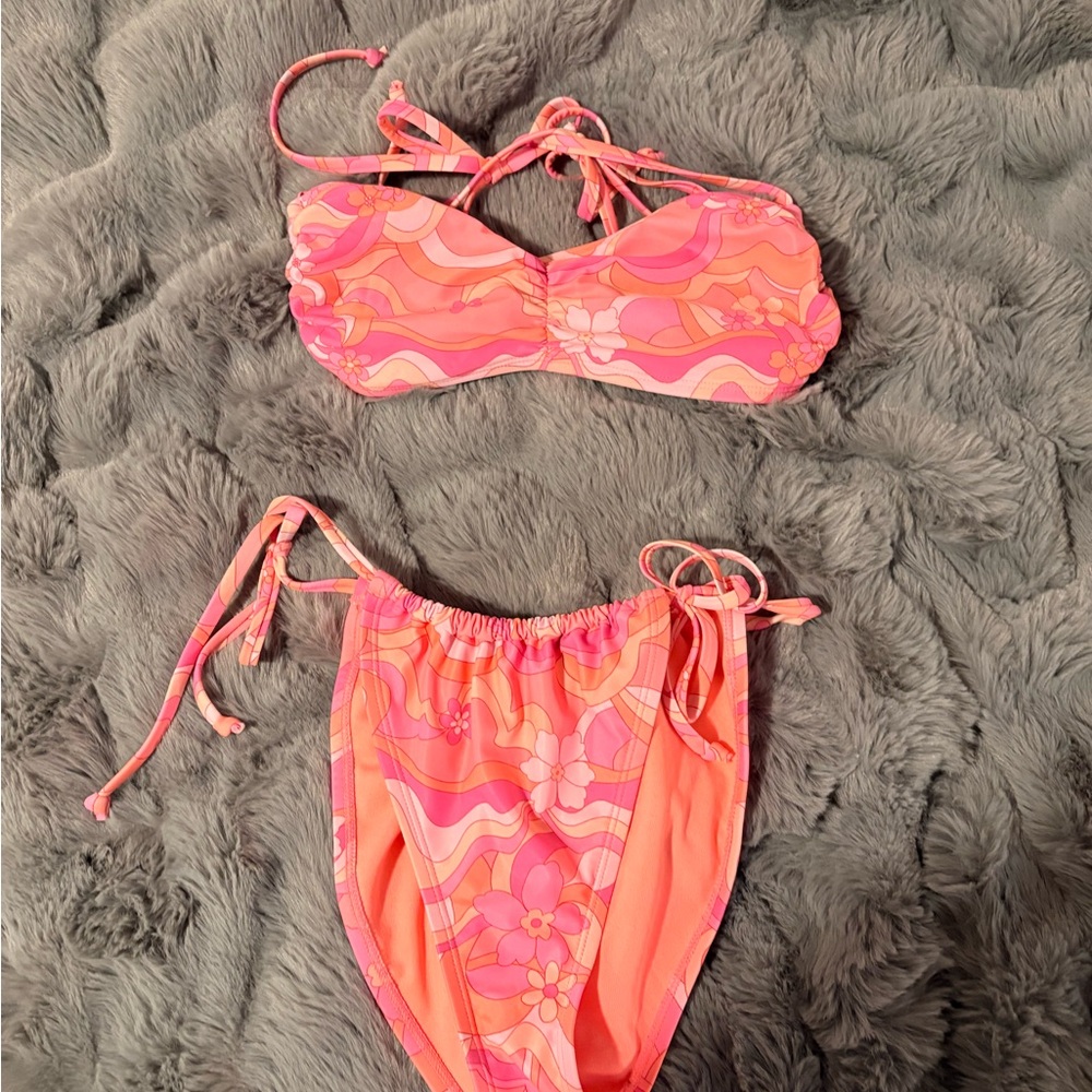 Wild Fable Pink and Orange Bikini Set